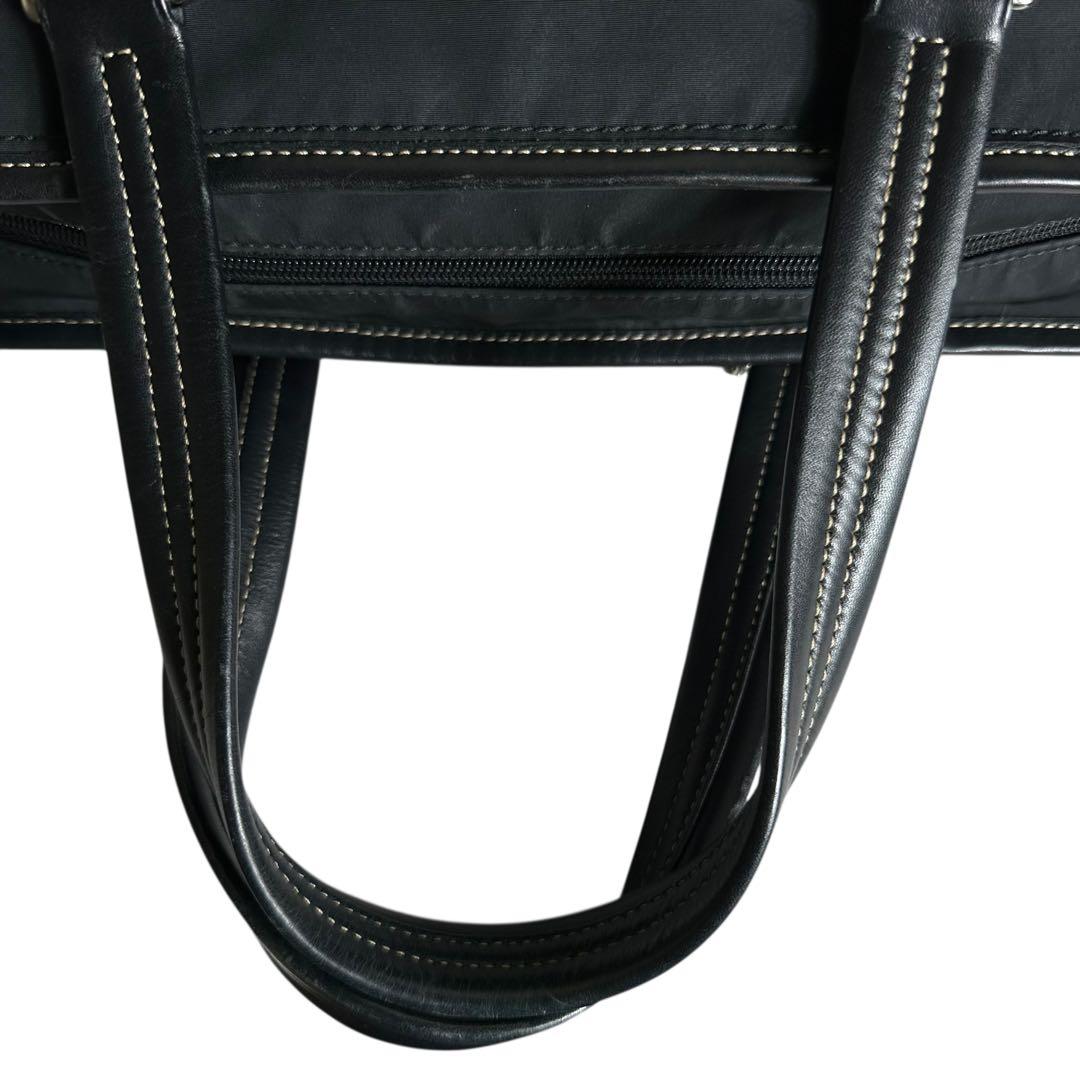 大容量　コーチ　2way ビジネスバッグ　ナイロン　レザー　ブラック