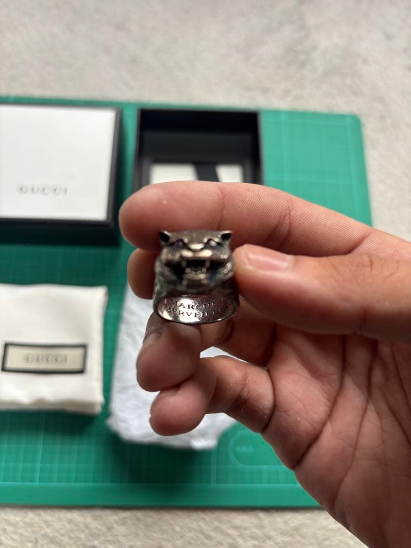 GUCCI グッチ GARDEN キャット ヘッド リング　17号