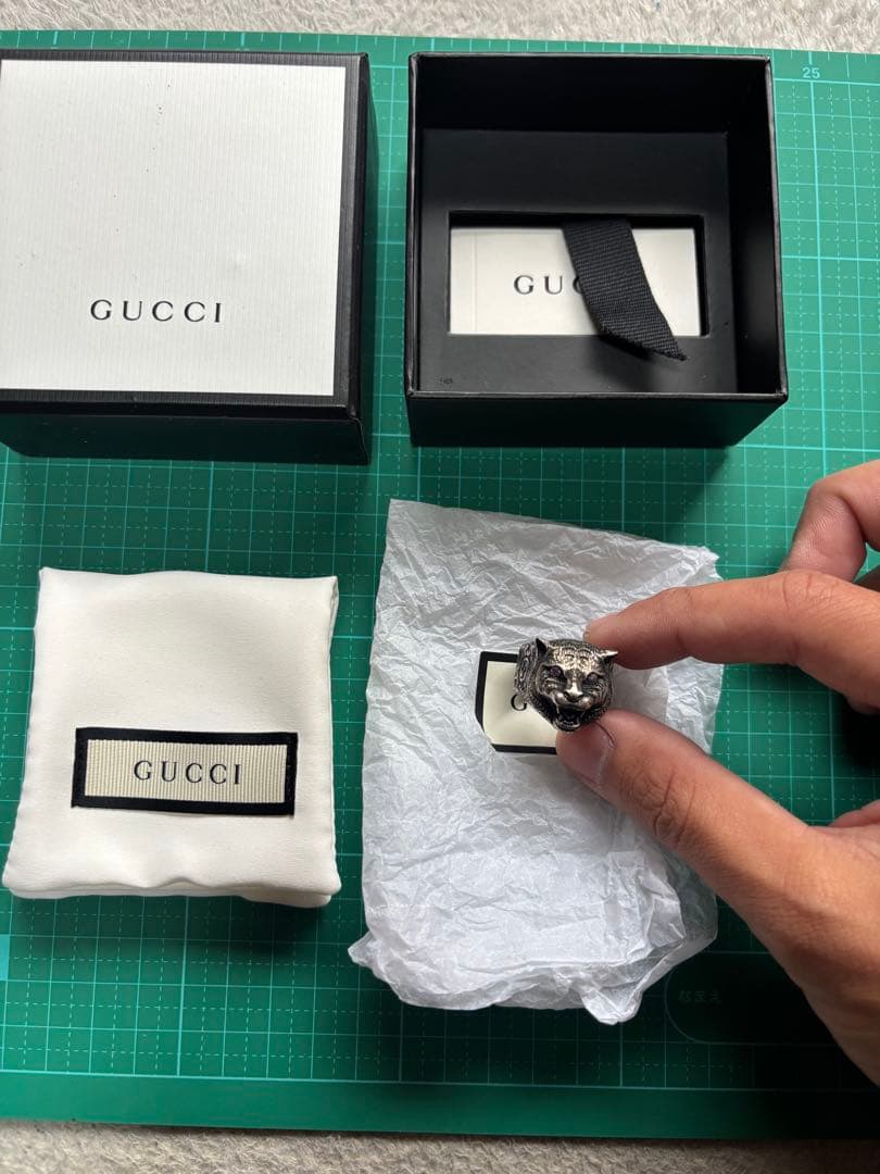 GUCCI グッチ GARDEN キャット ヘッド リング　17号