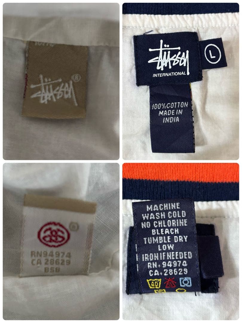 STUSSY ステューシー　刺繍ロゴ　チェック柄　リブライン　ブルゾン