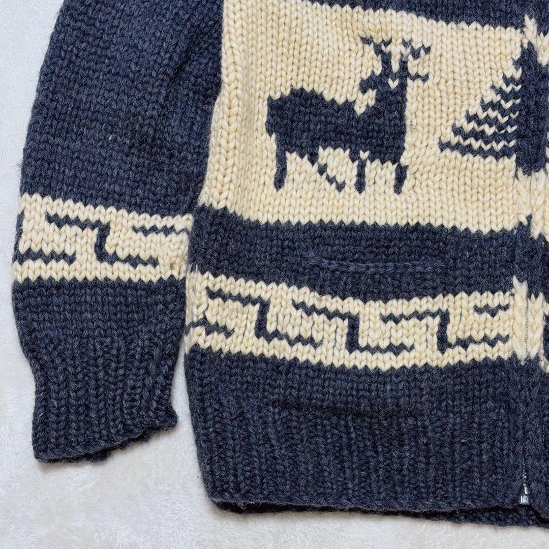 KANATA 鹿柄 カウチンセーター 希少なビッグサイズ XL/2XL ネイビー