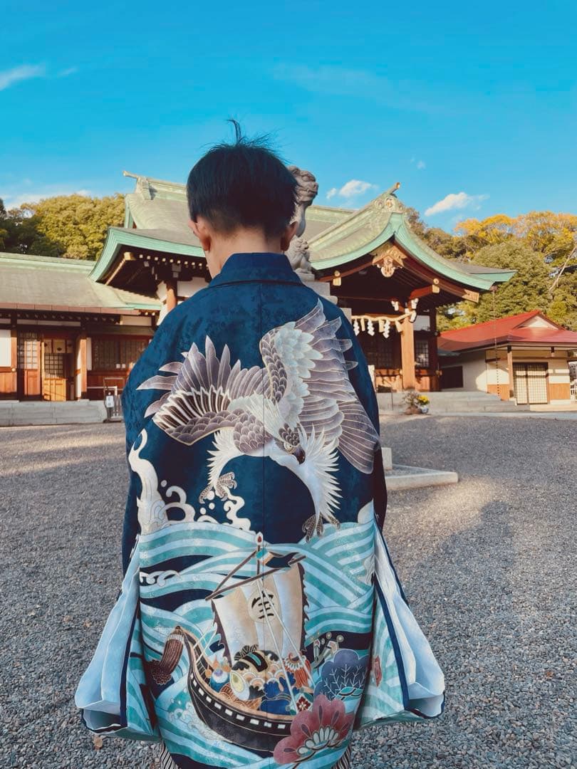 七五三 着物 袴 セット 鷹と船の柄