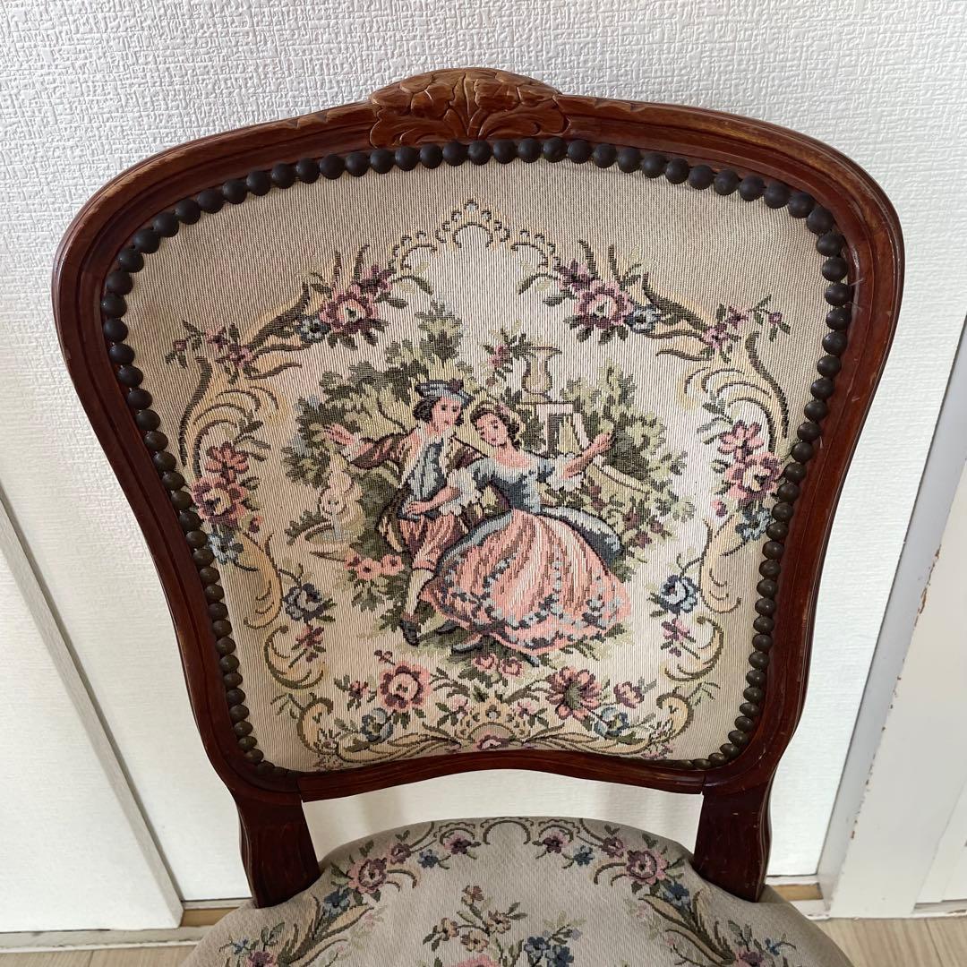 ゴブラン織 猫脚ヴィンテージチェア