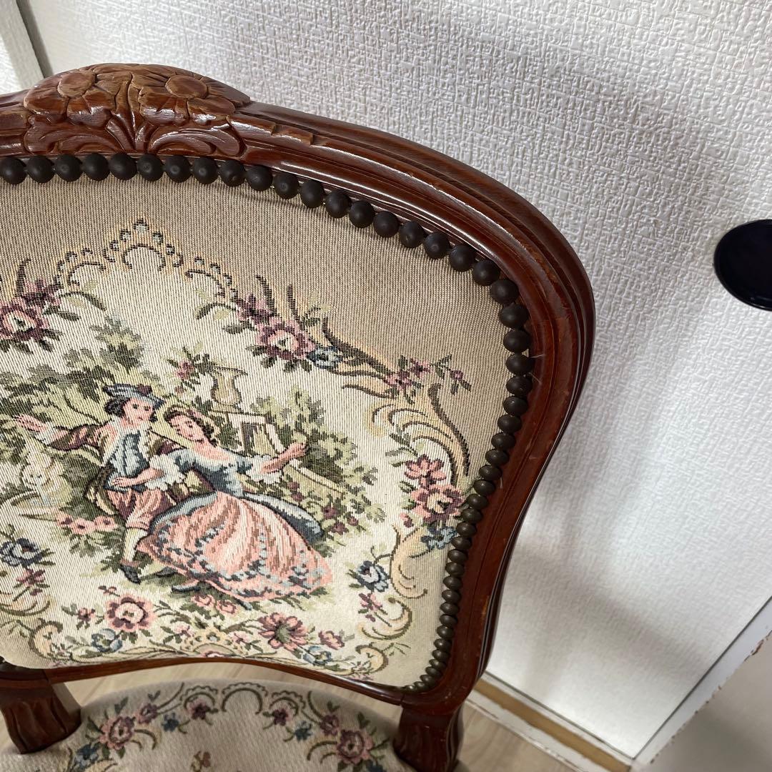 ゴブラン織 猫脚ヴィンテージチェア