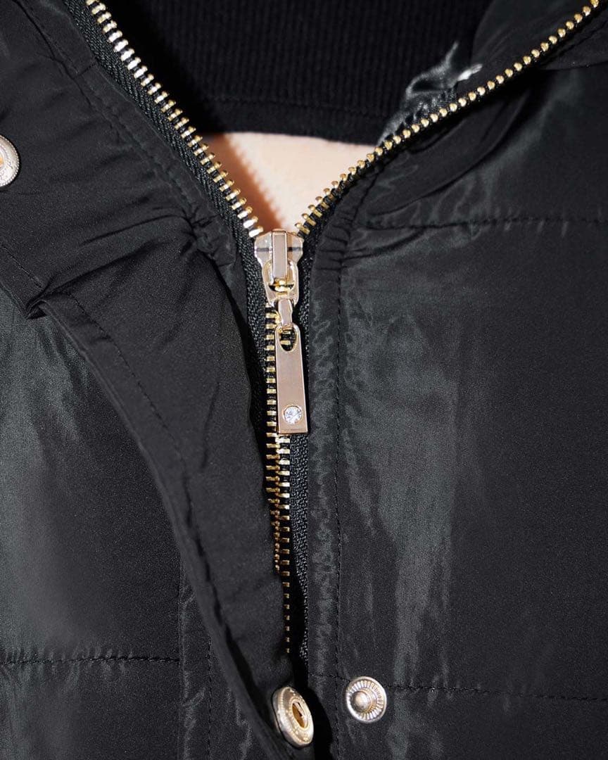 ファー付きロングファイバーダウン ブラック