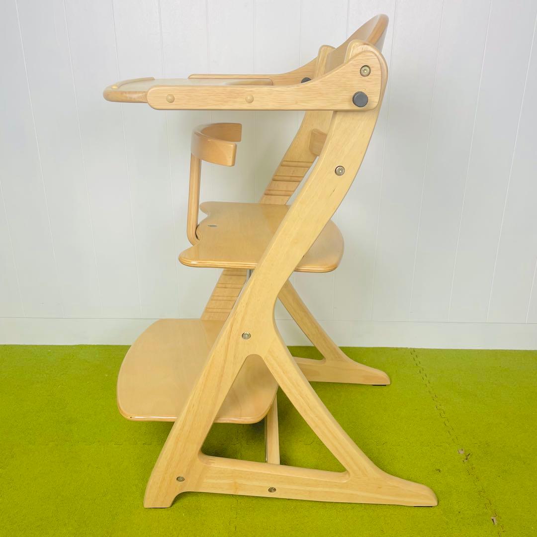 【美品】大和屋 すくすくチェアスリムプラス　テーブル付き　ガード付き ナチュラル