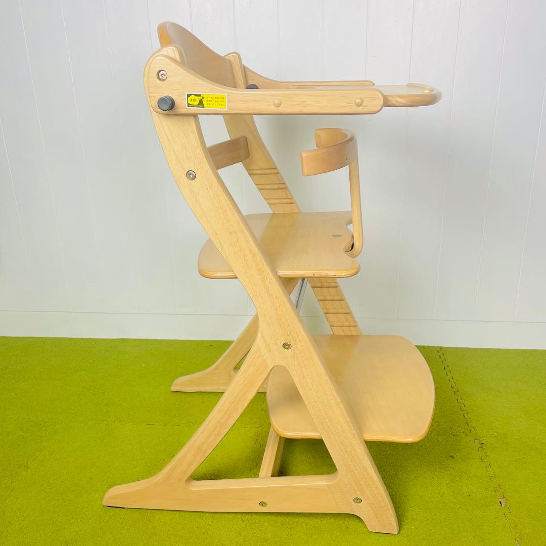 【美品】大和屋 すくすくチェアスリムプラス　テーブル付き　ガード付き ナチュラル