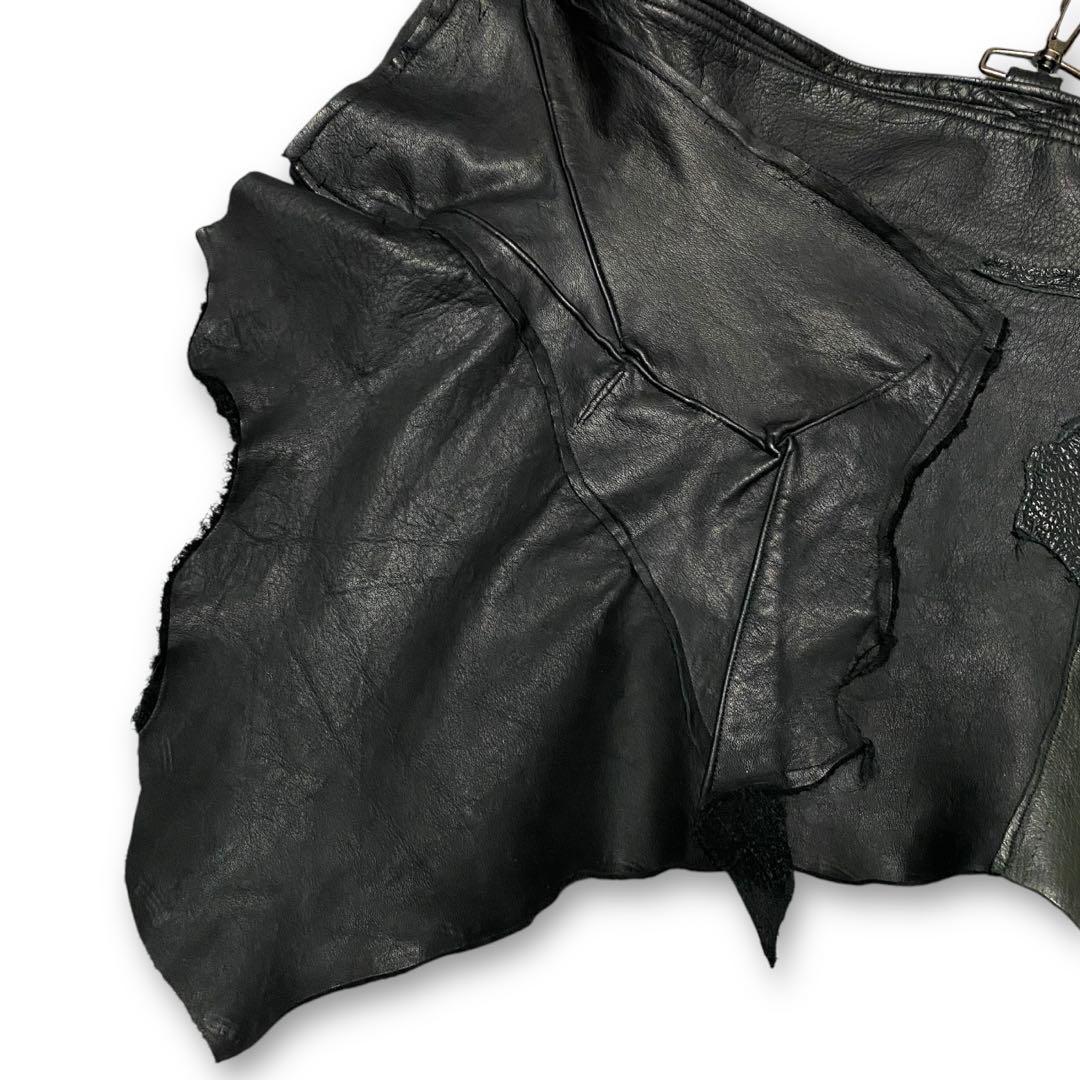 ディアスキン　クロコ　シャーク　オーストリッチ　レザー　パッチワーク　スカート