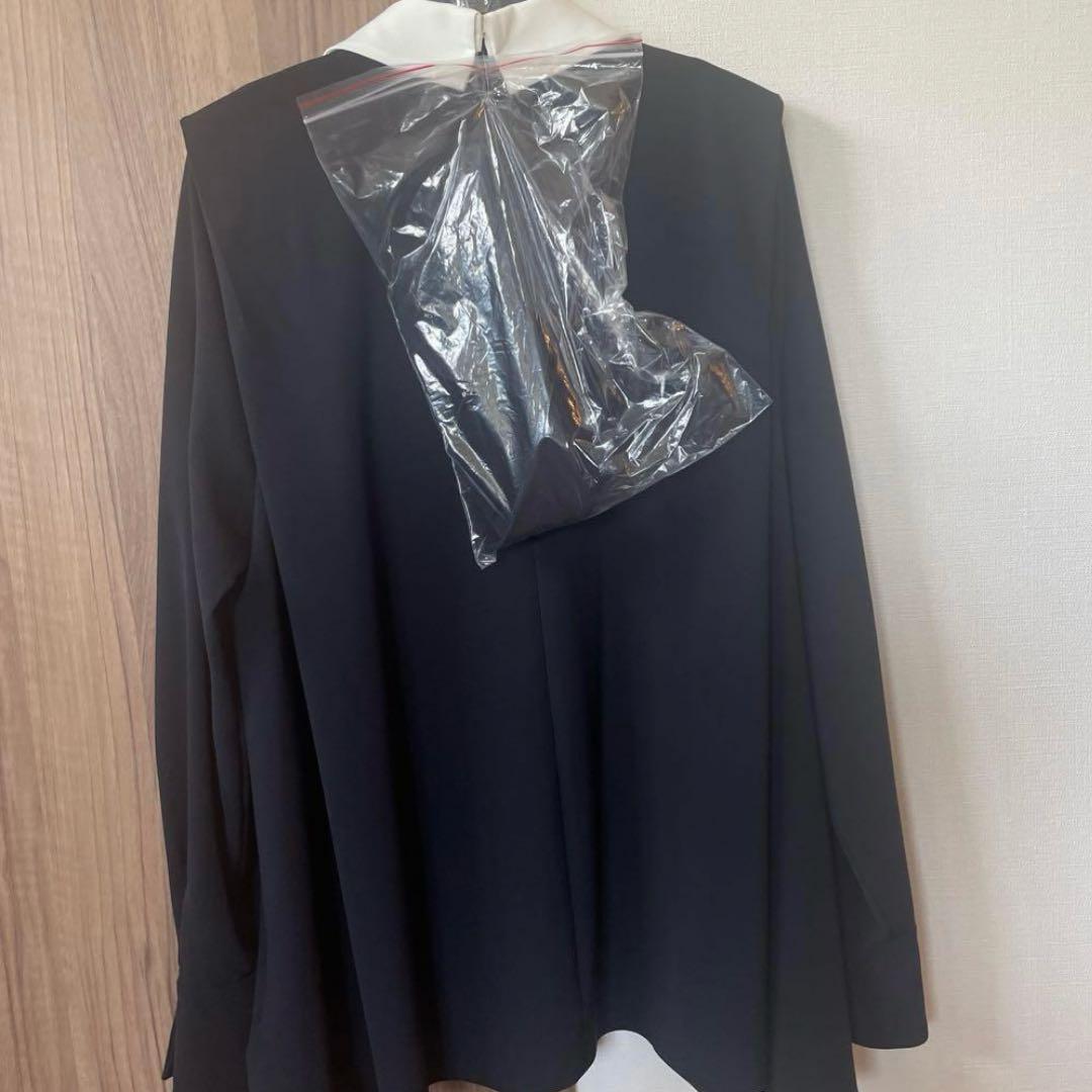 新品　CADUNE カデュネ　ネイビー　3way襟付きブラウス　セレモニー　濃紺