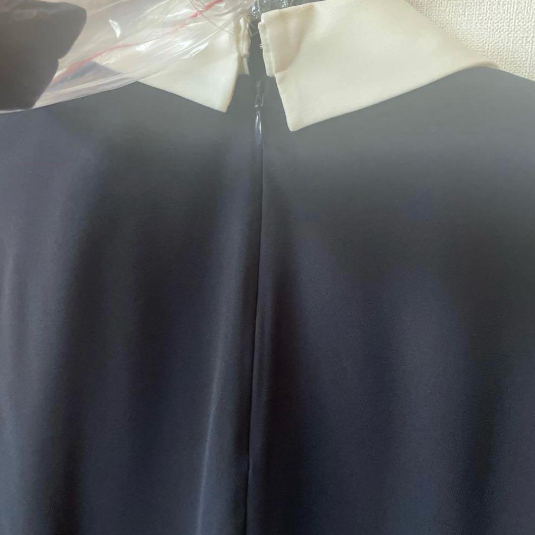 新品　CADUNE カデュネ　ネイビー　3way襟付きブラウス　セレモニー　濃紺