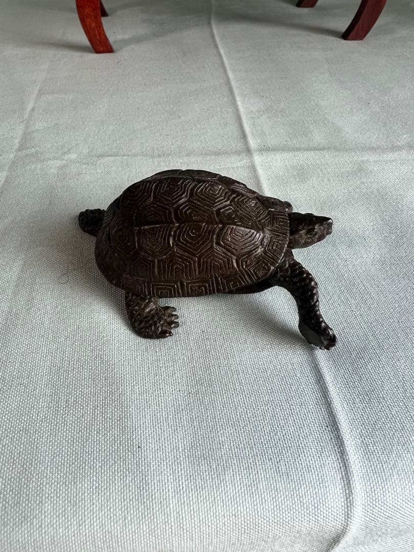 古銅自在亀置物 長約5.2-7.2CM