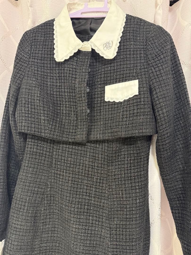 HONEYMEW ハニーミュウ ツイードアンサンブルワンピース