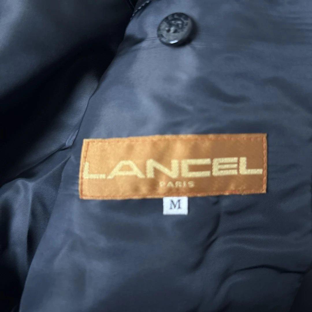 美品【ジャパンピンデージ】LANCEL シングルライダースＬ　黒　ラムレザー