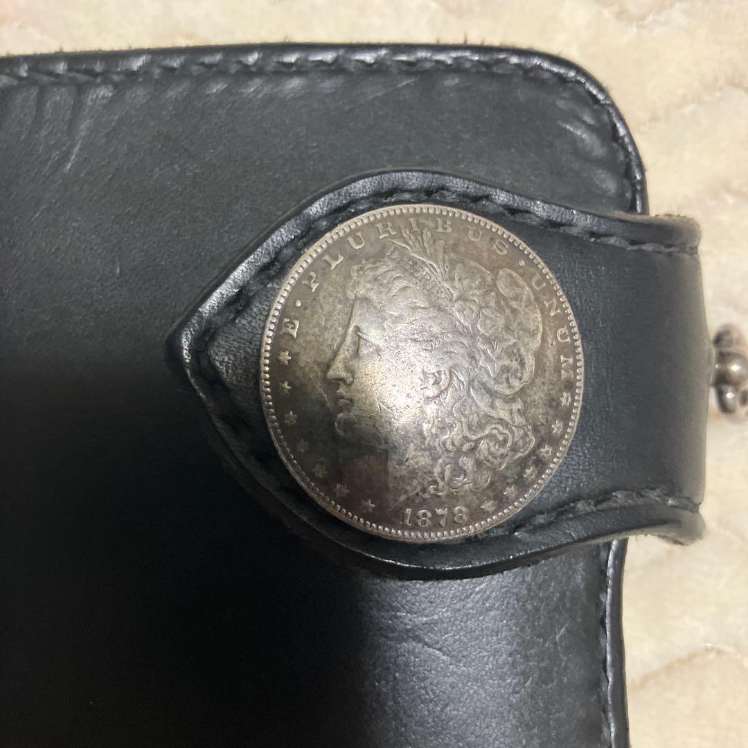 (訳あり)バイカーズ　ロングウォレット　レザー　　レザーウォレットチェーン