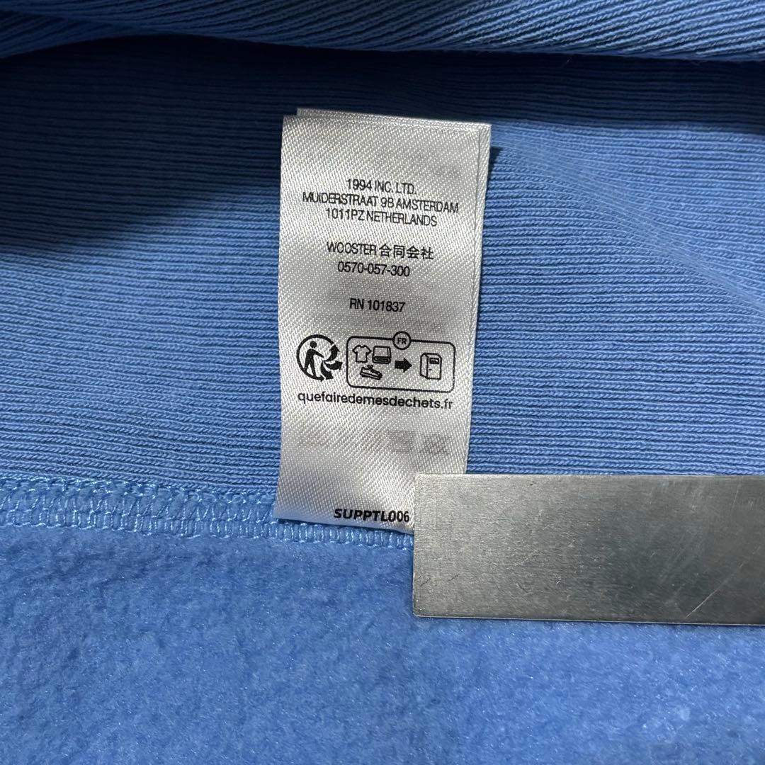 21 【極美品】シュプリーム　パーカー　ライトブルー　Mサイズ　モーションロゴ