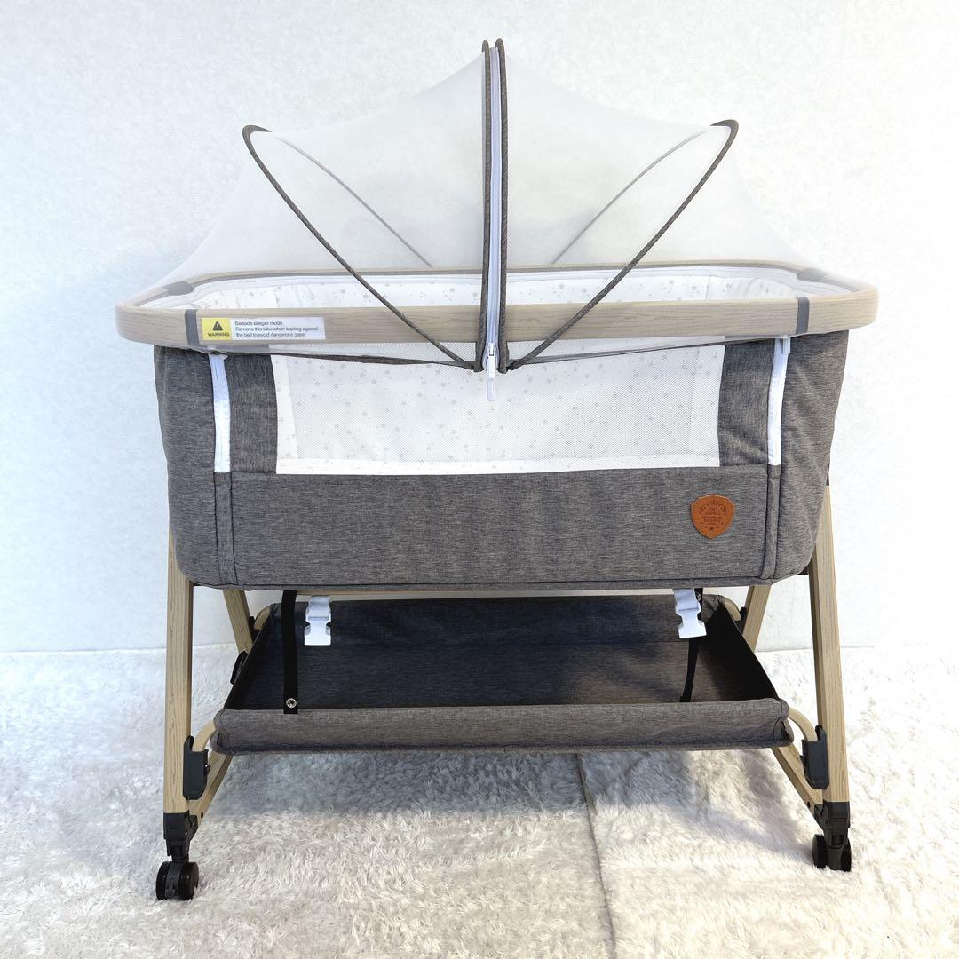 【美品】playkids Maydolly HZDMJ ベビーベッド グレー