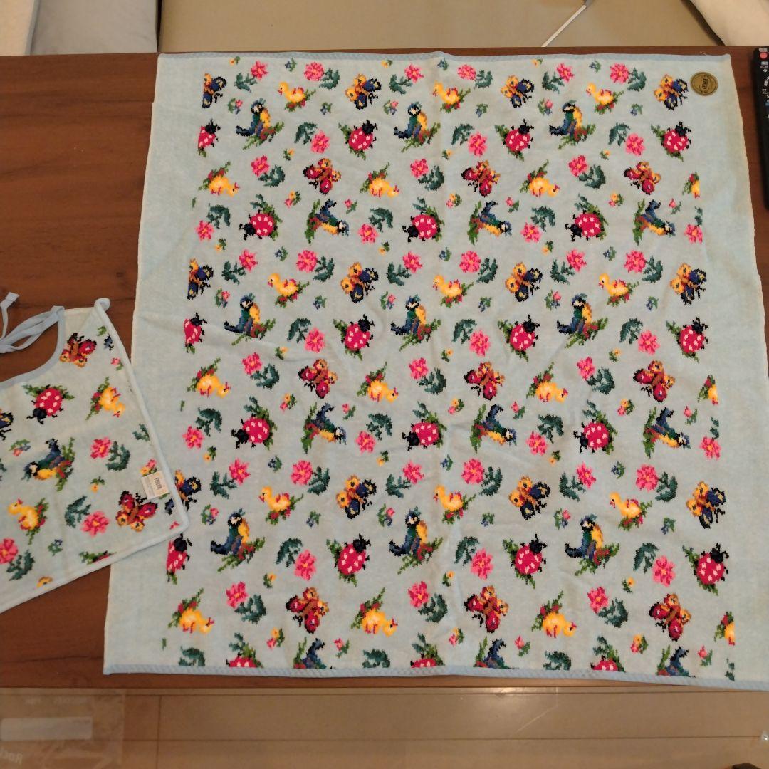 新品未使用　フェイラー　ハイジ　ペールブルー　おくるみとスタイセット　水色