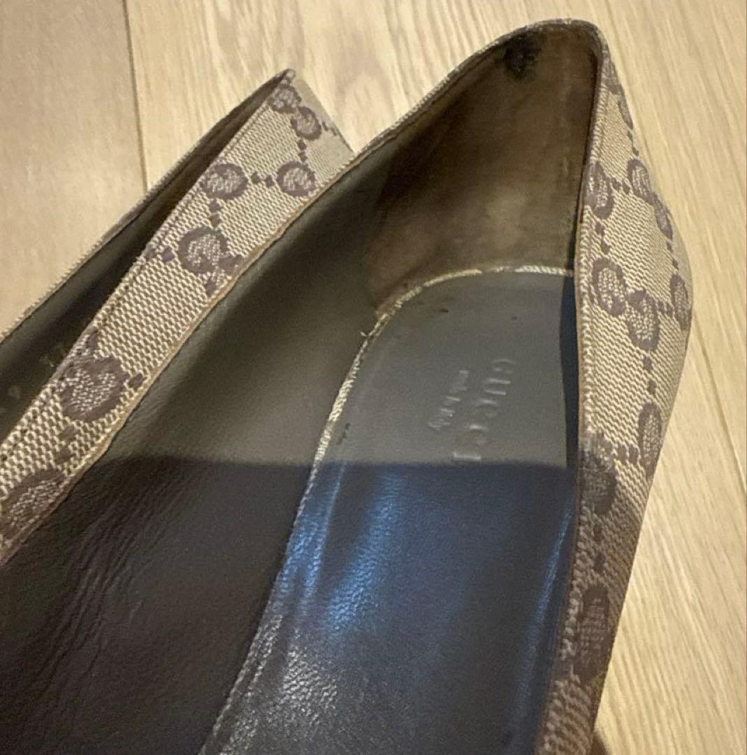 GUCCI レディース　オープントゥ　パンプス　ホースビット　37
