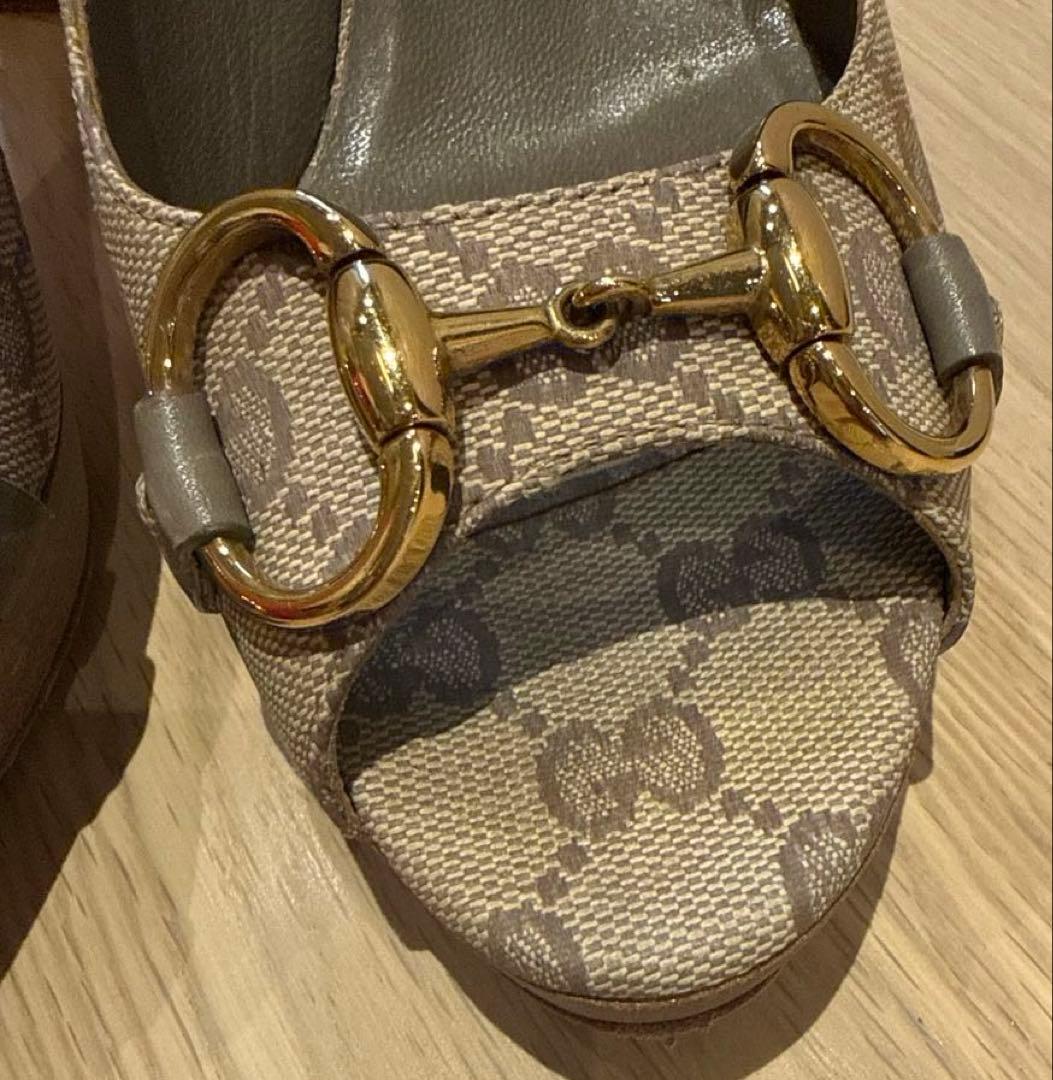 GUCCI レディース　オープントゥ　パンプス　ホースビット　37