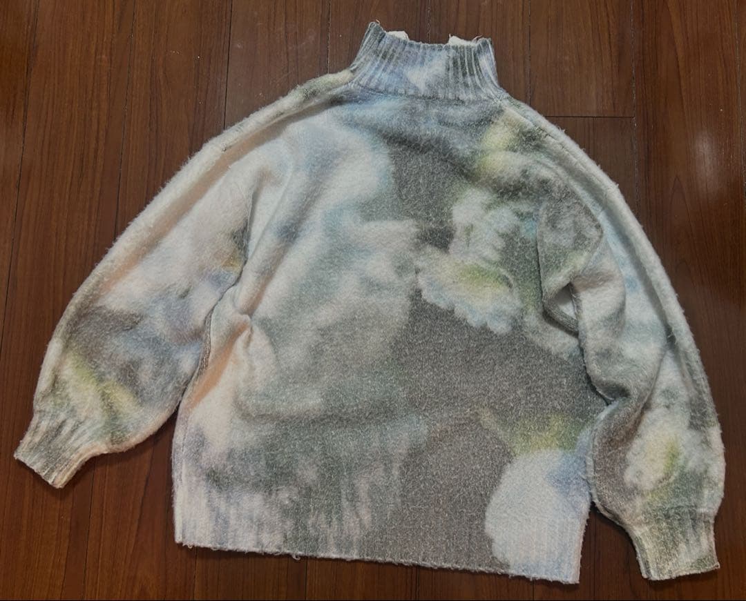 フラワープリントハーフジップニット　sahara