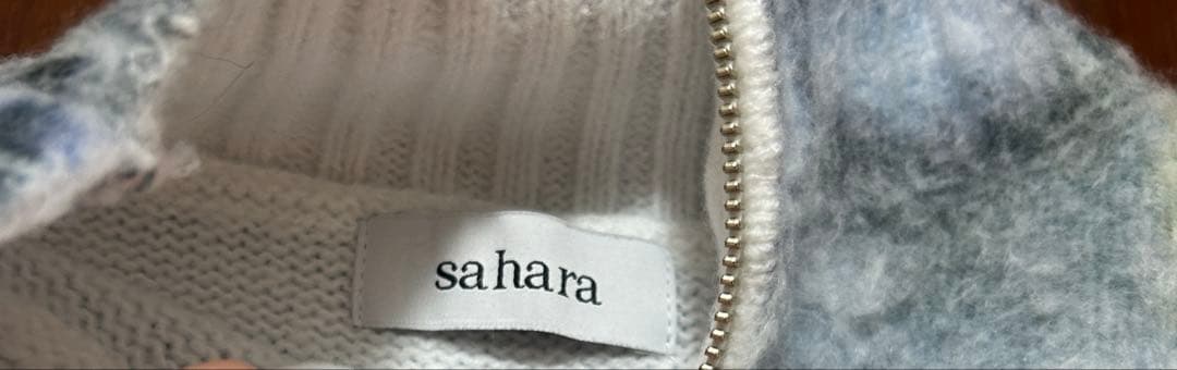 フラワープリントハーフジップニット　sahara