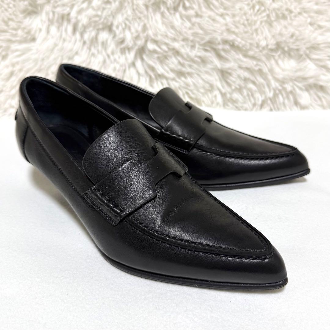 エルメス ポインテッドトゥ ヒール ローファー パンプス グロリアス 35.5