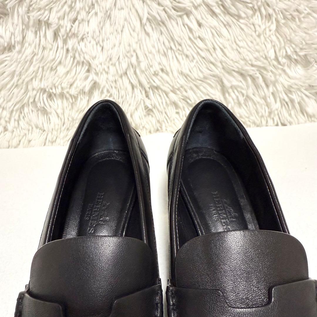 エルメス ポインテッドトゥ ヒール ローファー パンプス グロリアス 35.5