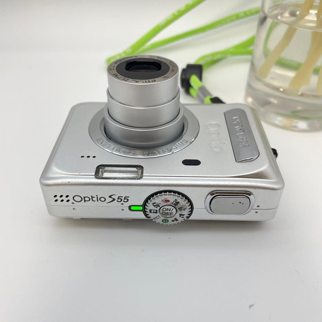 スマホ転送OK✨PENTAX Optio s55✨動作確認済 単三電池 可愛い♪