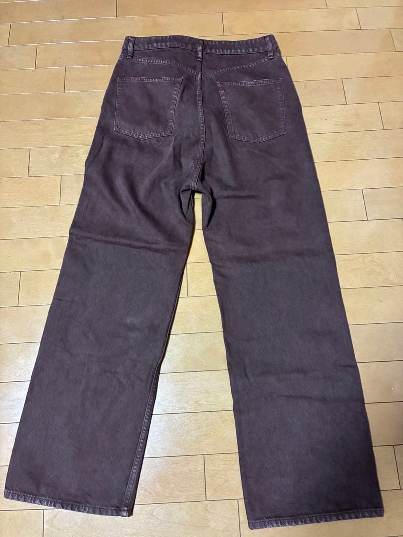 ブラウンデニムワイドパンツ