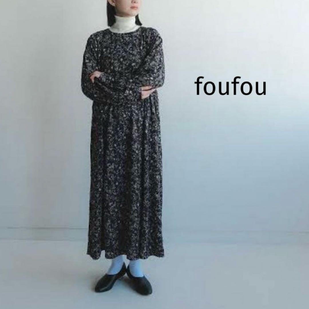 foufou シフォンジョーゼットジャガードドレス