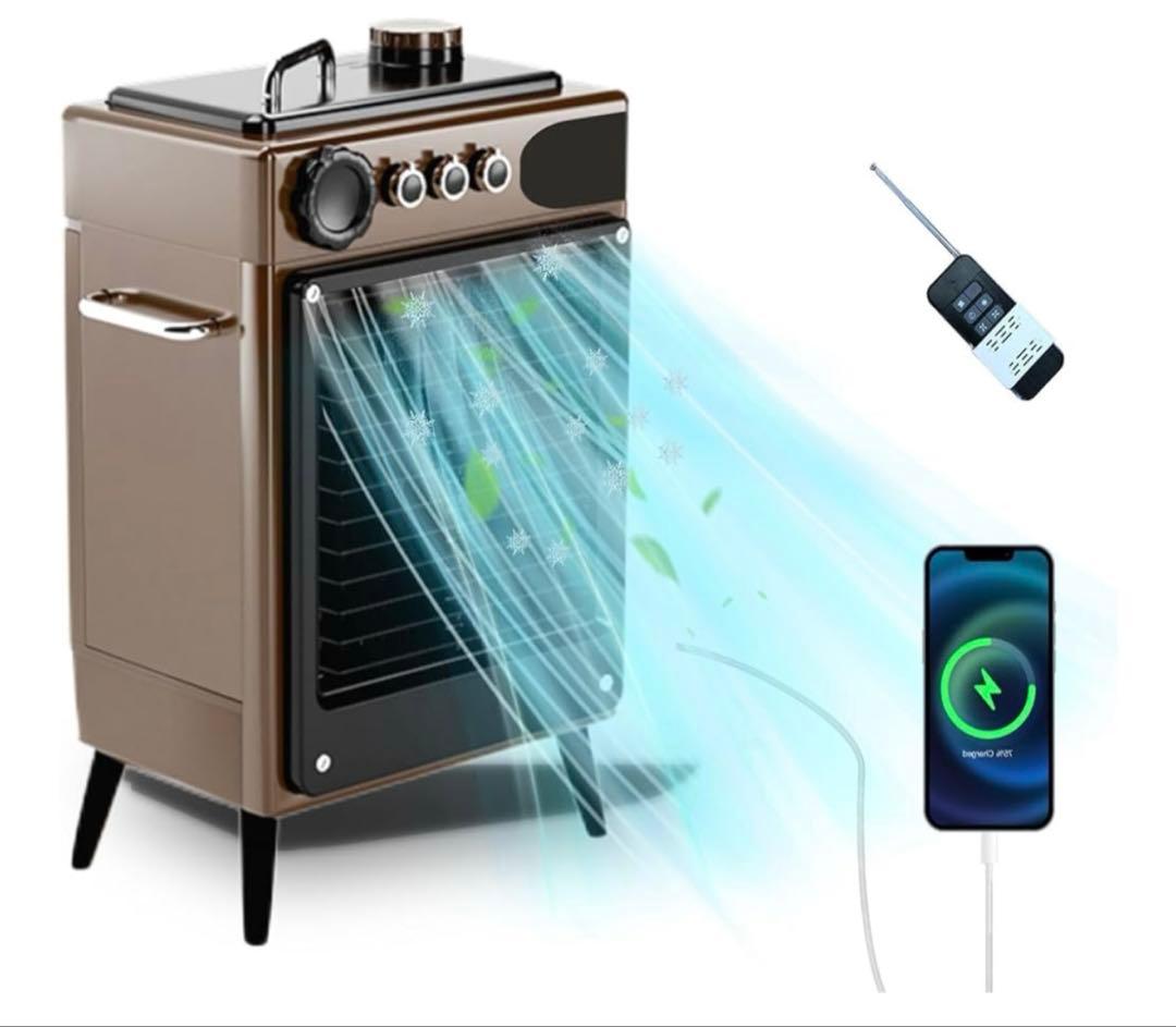一度使用‼️屋外冷風機✨エアコン✨充電式✨リモコン✨加湿冷却 軽量