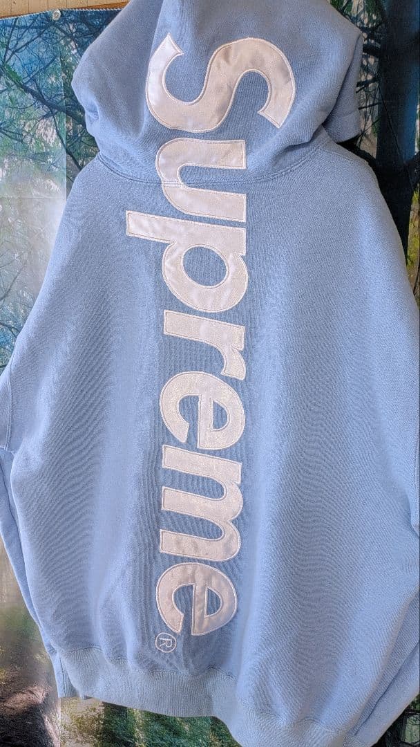 Supreme Satin Appliqué Hooded Sweatshirt