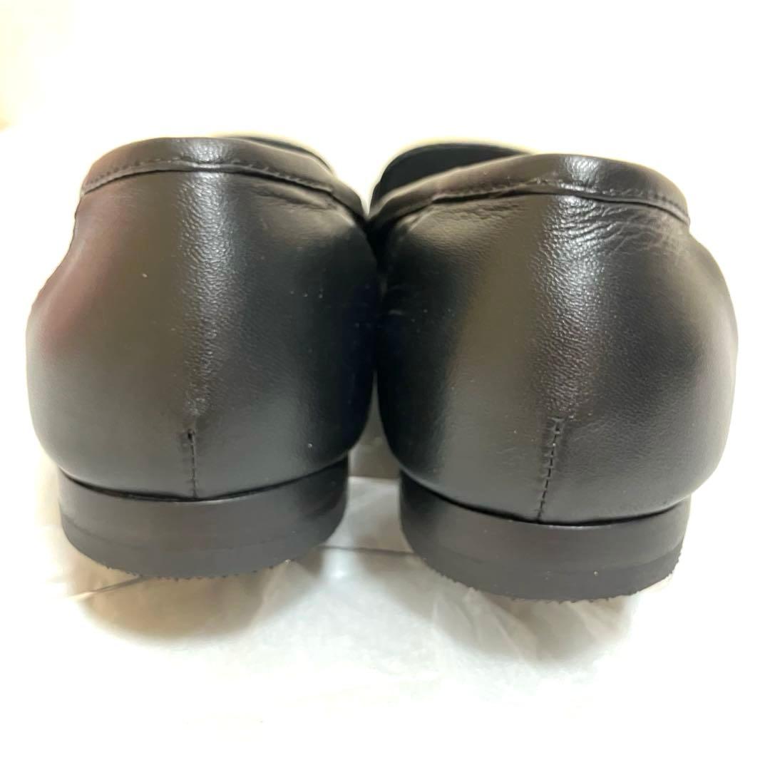 CHANEL シャネル ブラック レザー CCマーク フラットシューズ 39
