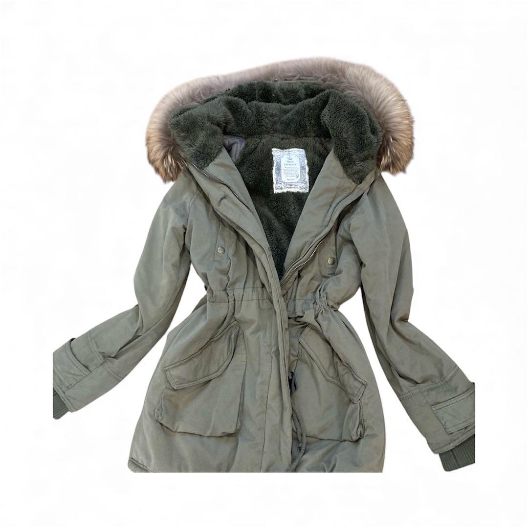 平成ギャル y2k ミリタリージャケット　鬼ファー　裏ボア　モッズコート