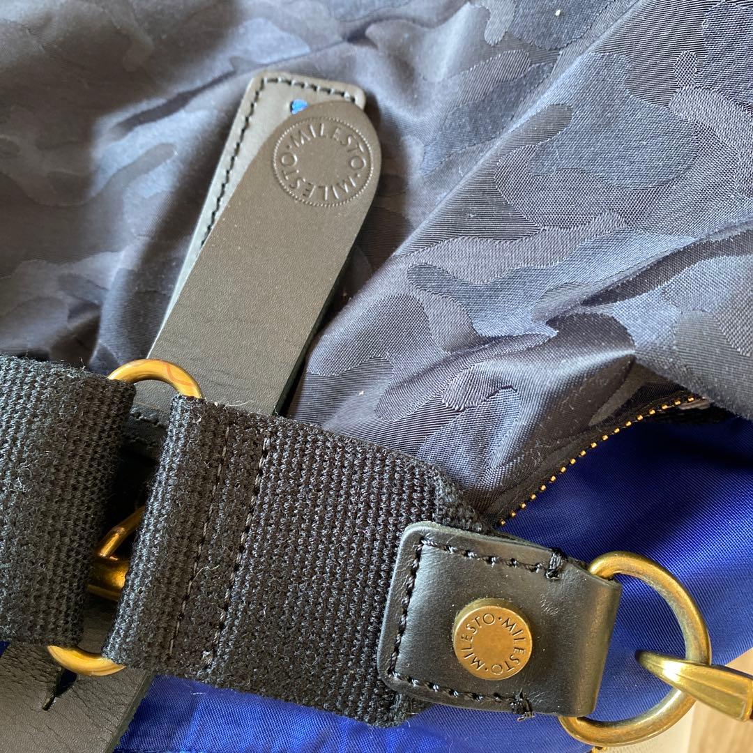 最終値下げ！MILESTO 迷彩ブルー　ボストンバック