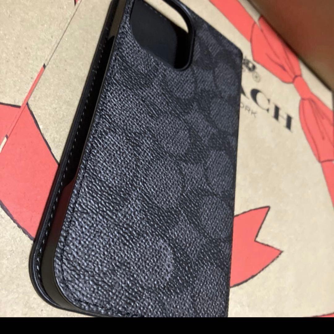 iPhone16ケース　レザー　ブラック　コーチ　COACH