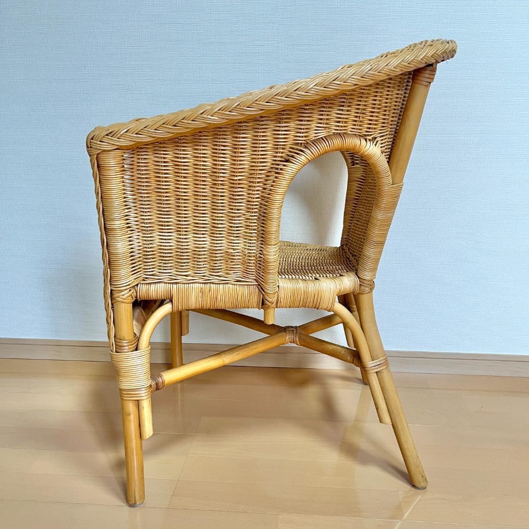 NITORI（ニトリ）ラタンチェア／ナチュラル 北欧風 アームチェア 籐家具