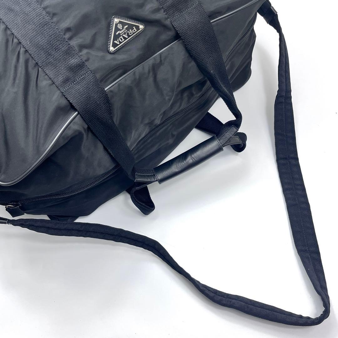 PRADA プラダ 三角ロゴ 2way ボストンバッグ ナイロン ブラック