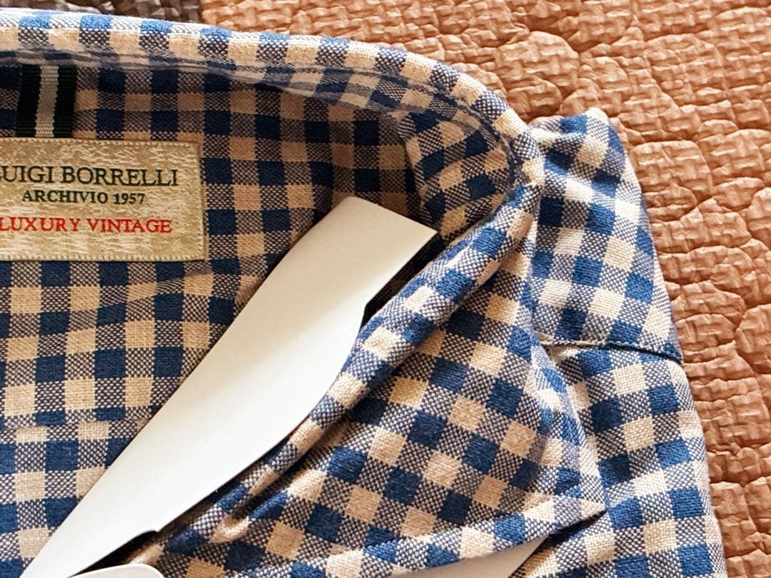 【ほぼ未使用】LUIGI BORRELLI Luxury VintageシャツL