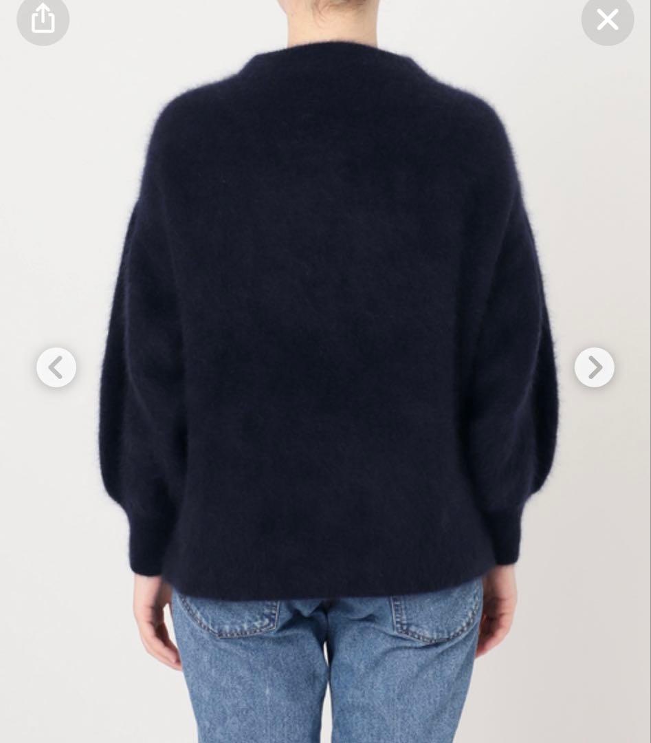 【新品タグ付き】IENA fluffyファー プルオーバーふわふわネイビーF