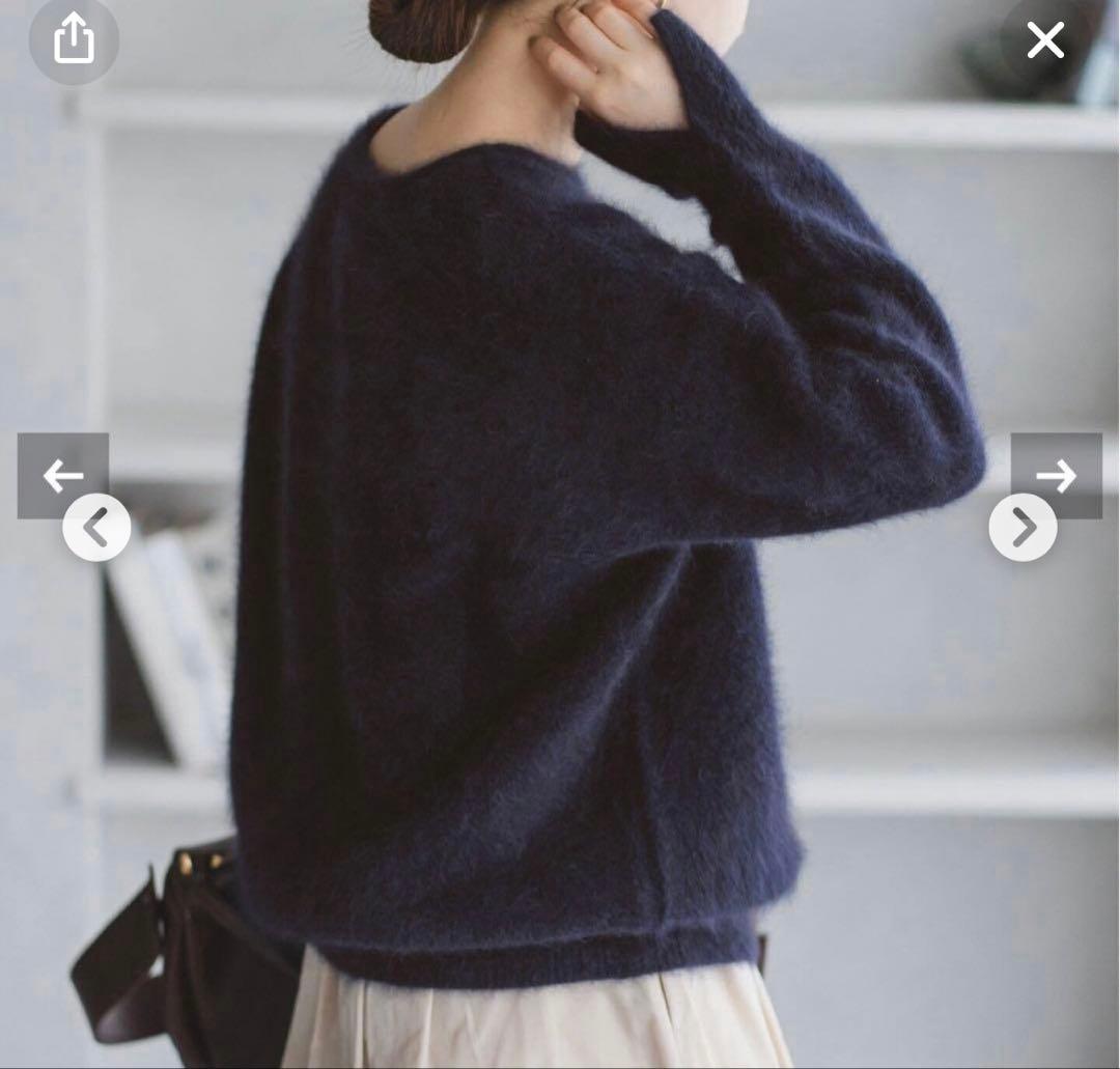 【新品タグ付き】IENA fluffyファー プルオーバーふわふわネイビーF