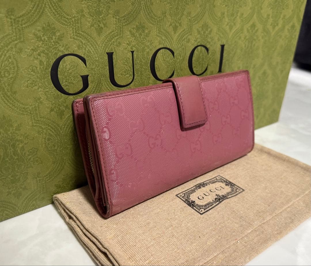 美品‼️ GUCCI グッチシマ 長財布 GG インプリメ ピンク