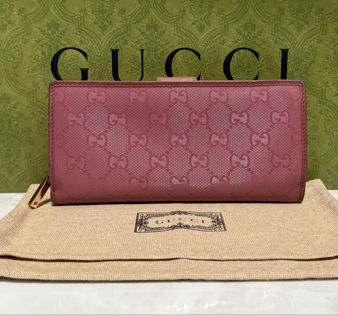 美品‼️ GUCCI グッチシマ 長財布 GG インプリメ ピンク