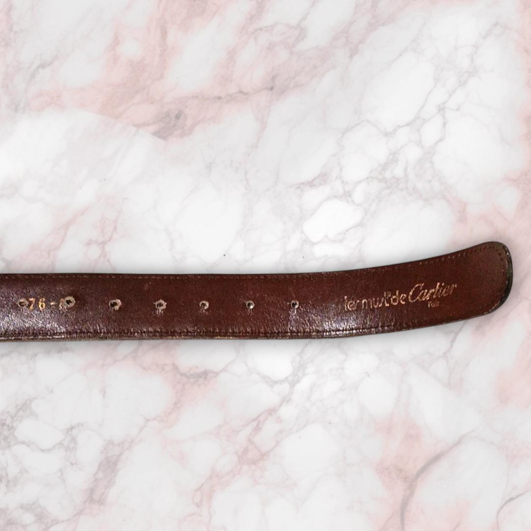 Cartier カルティエ マストライン ベルト レザー ボルドー 金属バックル