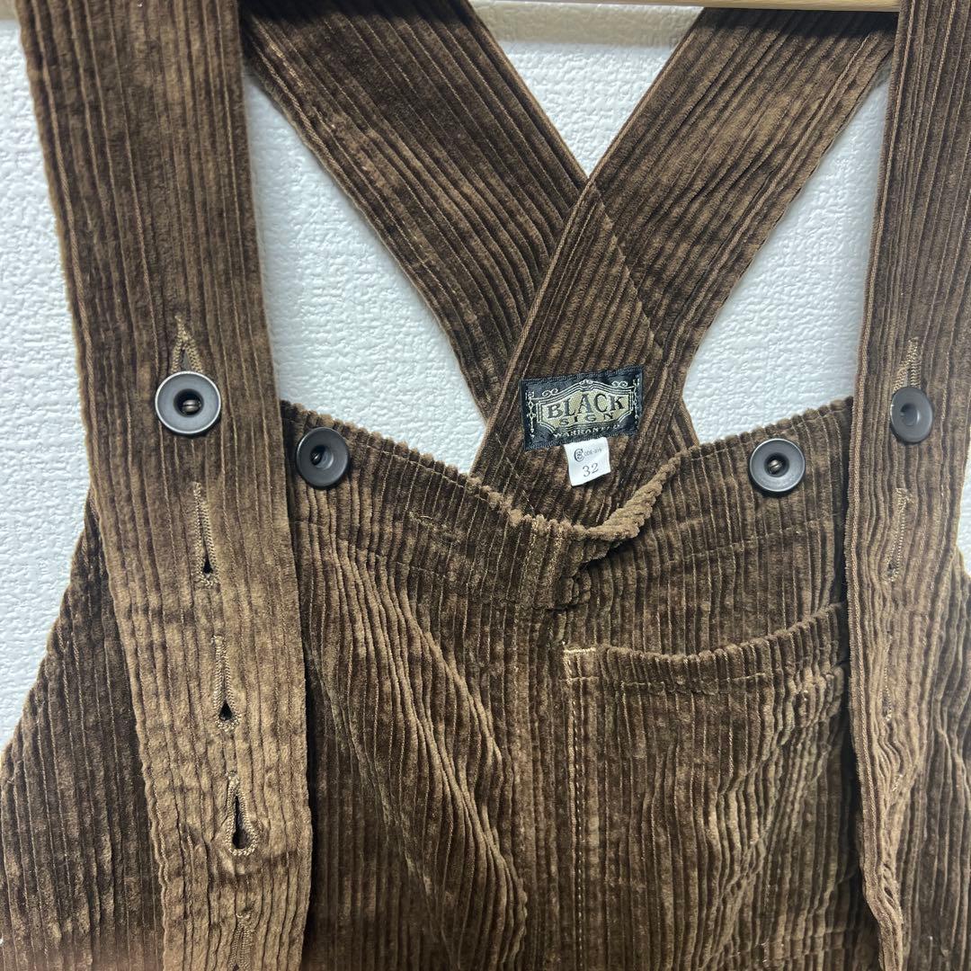 BLACK SIGN ブラックサイン　ランダムコーデュロイオーバーオール