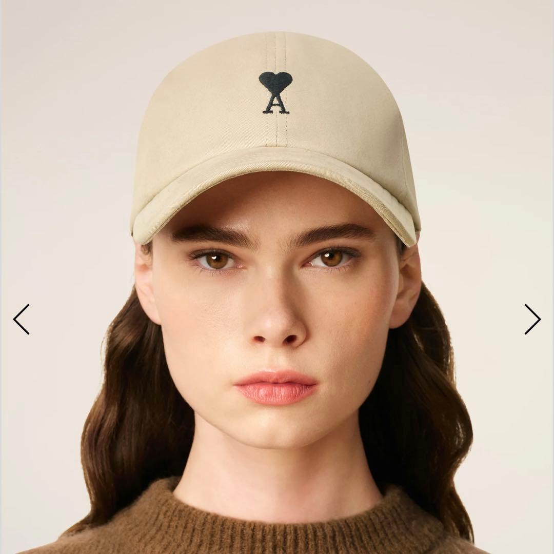 AMI PARIS アミパリス アミパリ グレー ハート刺繍 キャップ