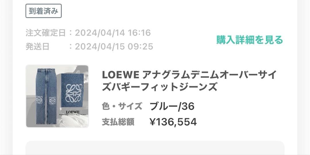 LOEWE アナグラムデニムオーバーサイズバギーデニム
