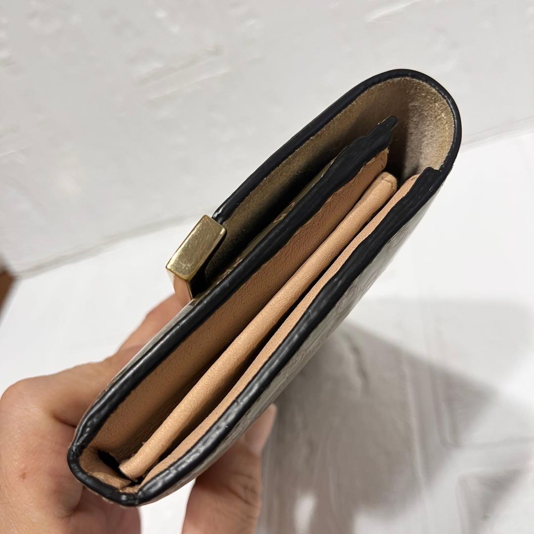 美品✨GUCCI レアカラー　マイクロシマ　GG柄 メタリックカーキ　エナメル