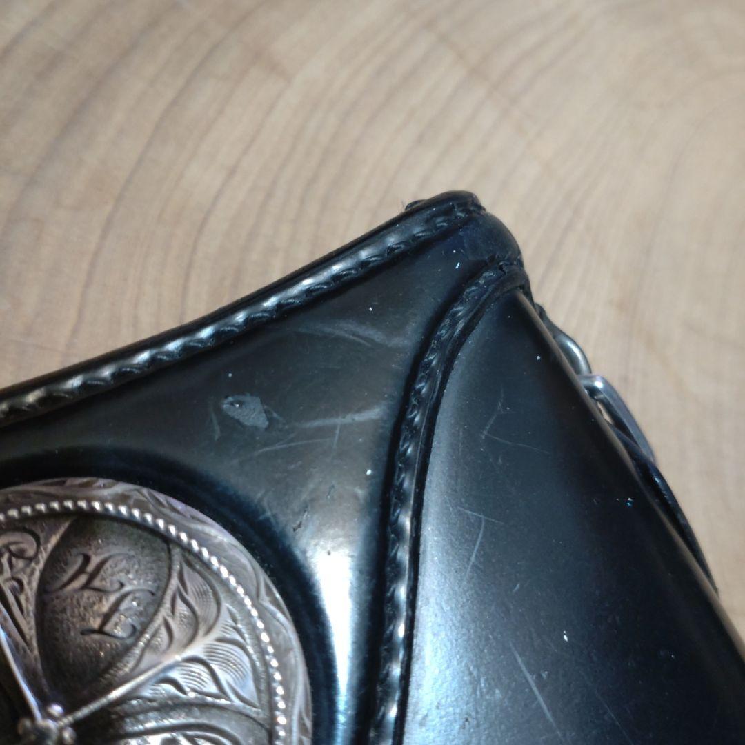 専用品　フラットヘッド　大型コンチョ付　コードバン長財布　ブラック