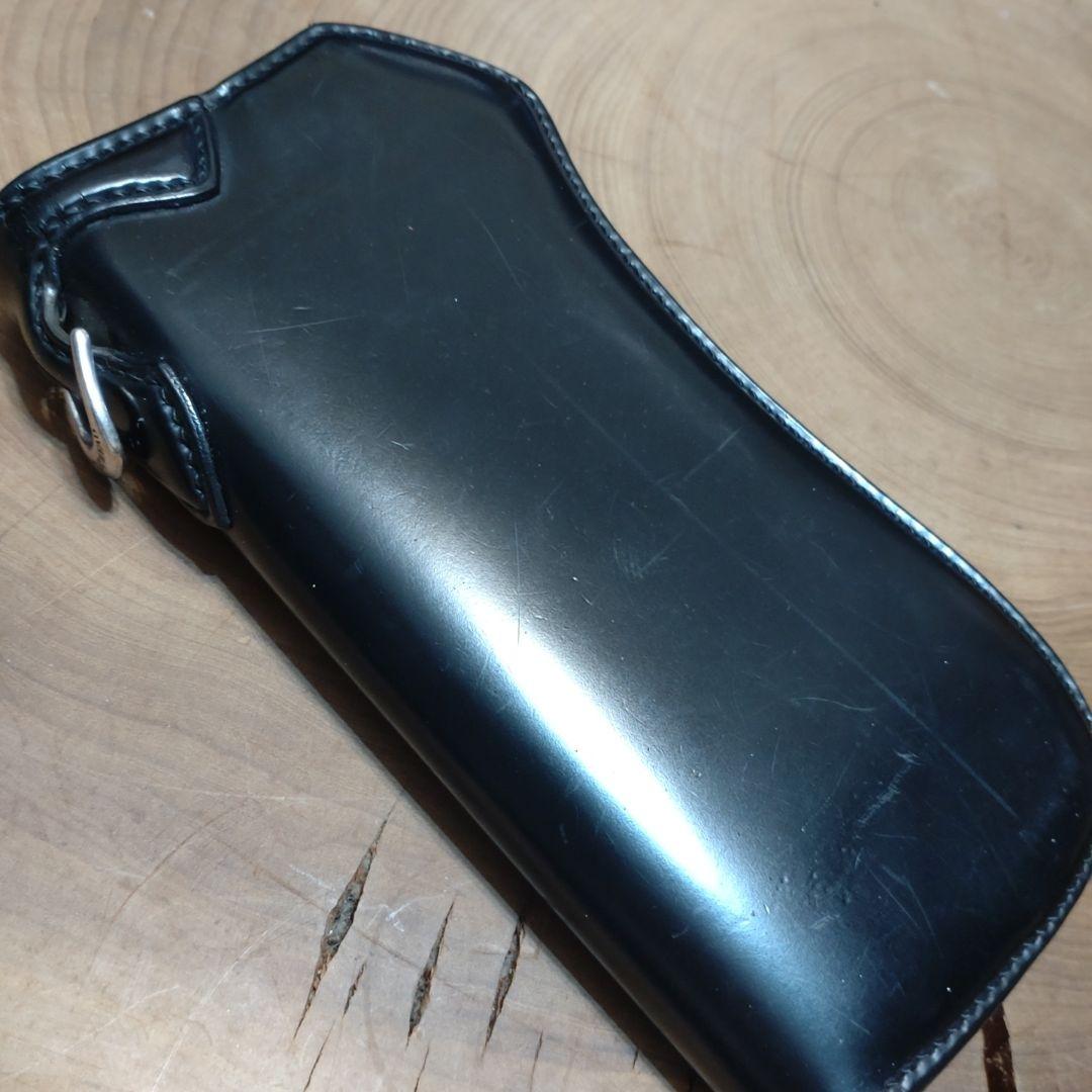 専用品　フラットヘッド　大型コンチョ付　コードバン長財布　ブラック